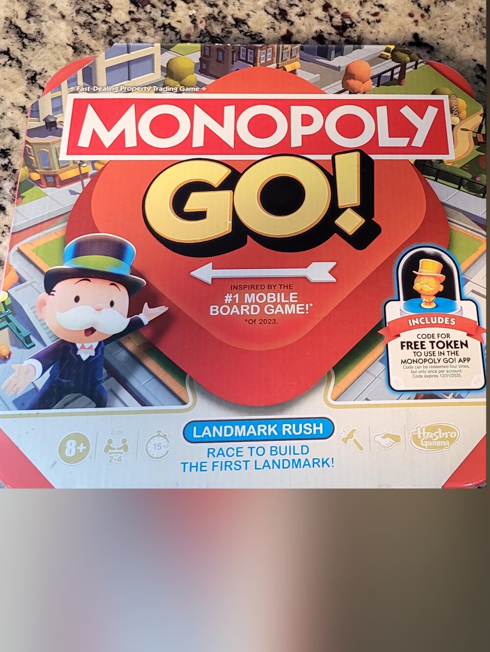 Hasbro Monopoly GO! Kids Board Game - Red, Yellow, Blue